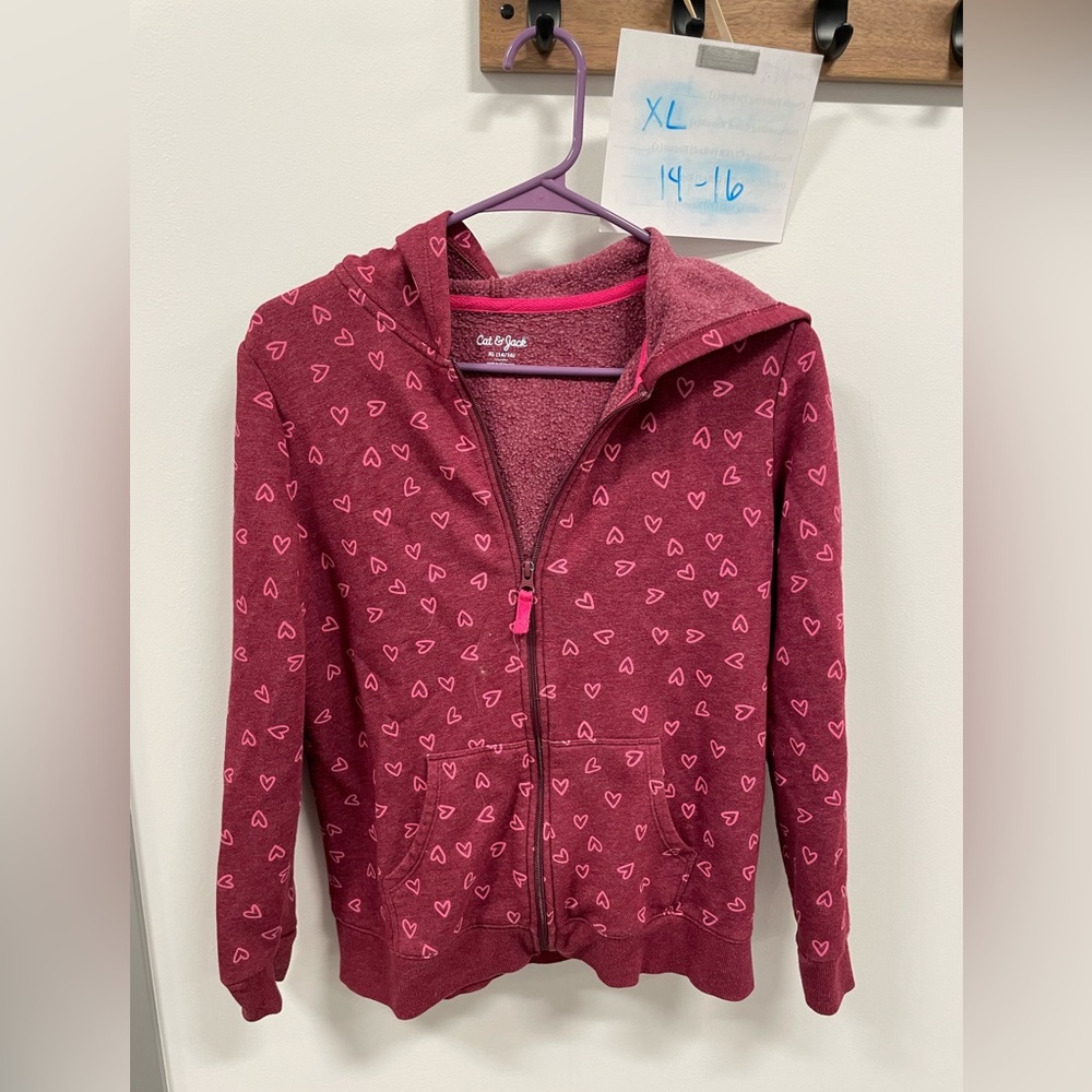 Heart zipper hoodie